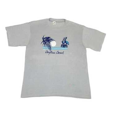 Vintage Vintage 80s Daytona Beach T-Shirt Grey XL… - image 1