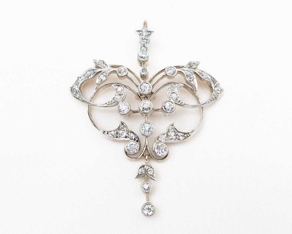 Victorian Diamond Pendant/Brooch - image 1