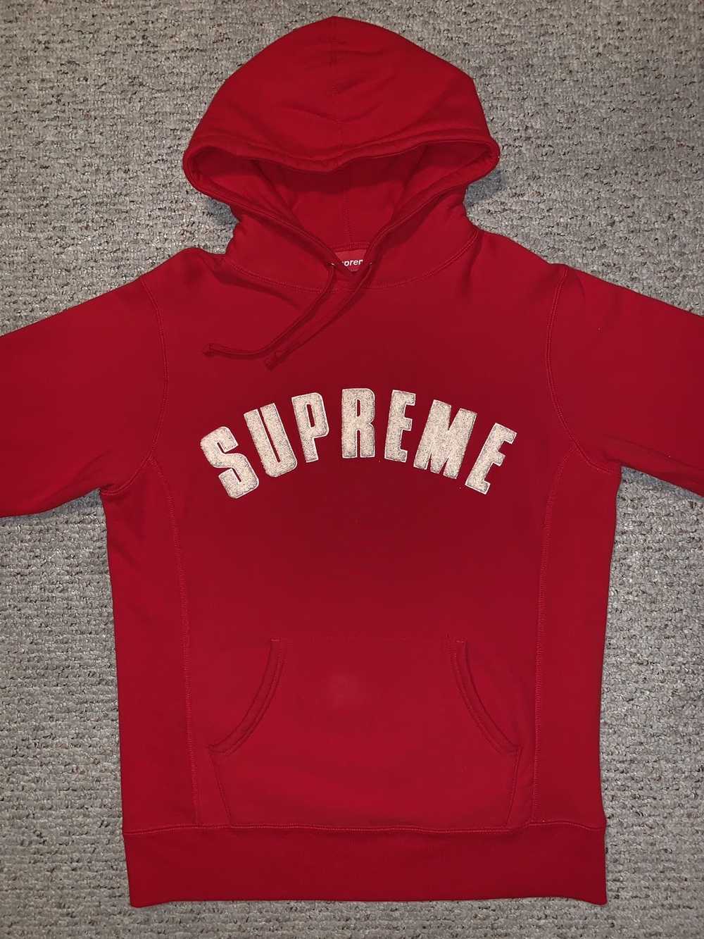 Supreme Supreme Arc Logo Hoodie Large Red Chenill… - image 1