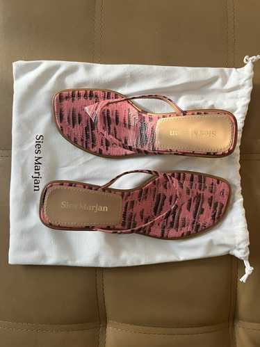 Sies Marjan leather animal print sandals - image 1