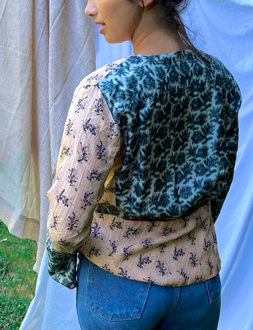 Patterned Silk Top - image 3