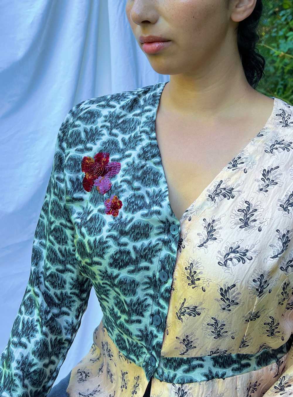 Patterned Silk Top - image 4