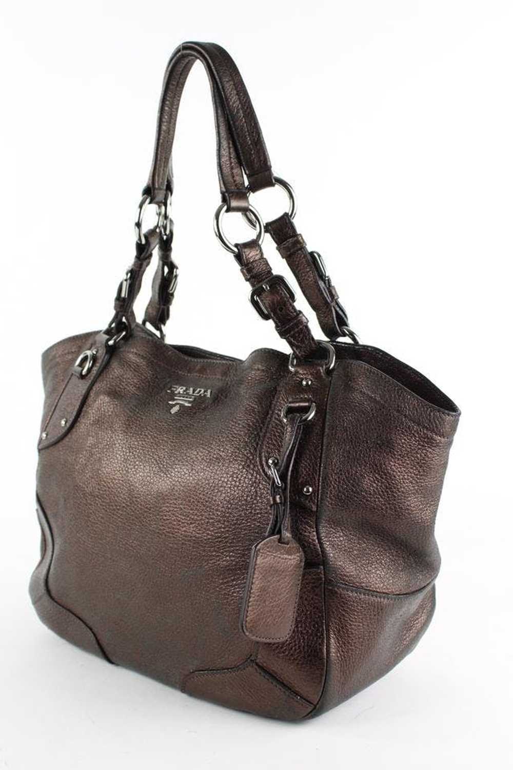 Prada Prada Bronze Leather ChainTote Shoulder Bag… - image 12