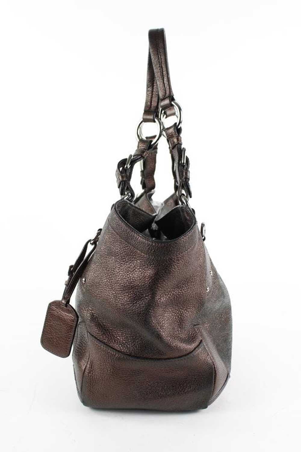 Prada Prada Bronze Leather ChainTote Shoulder Bag… - image 4