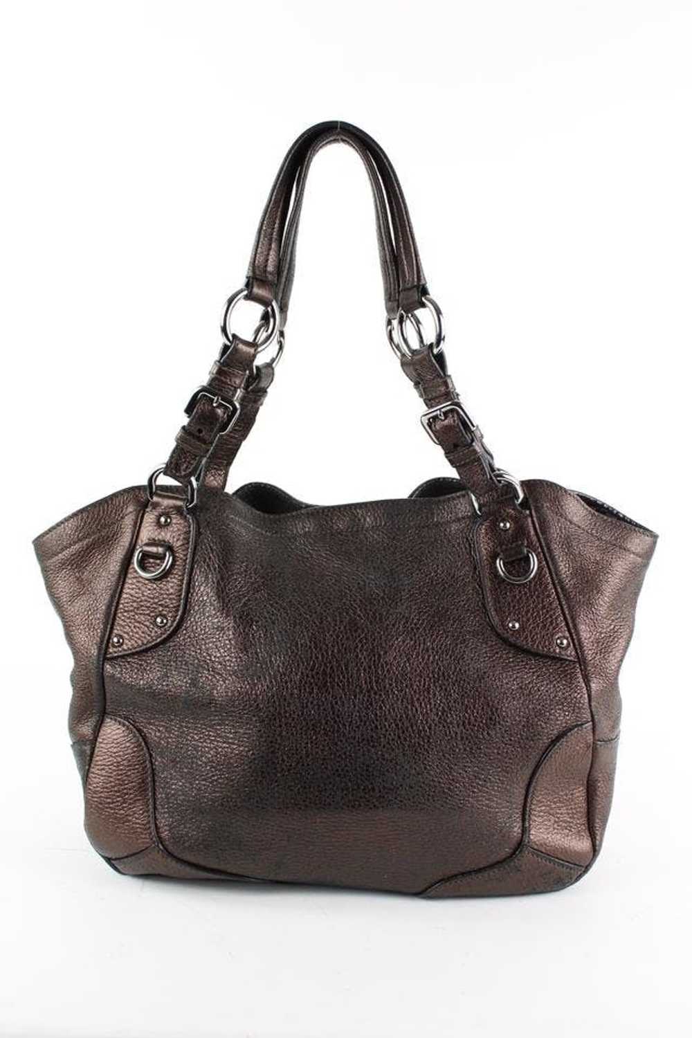 Prada Prada Bronze Leather ChainTote Shoulder Bag… - image 6