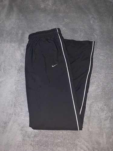 Vintage Nike Track Pants Light Blue Polyester Sweatpants Black Ankle Swoosh  Y2K 