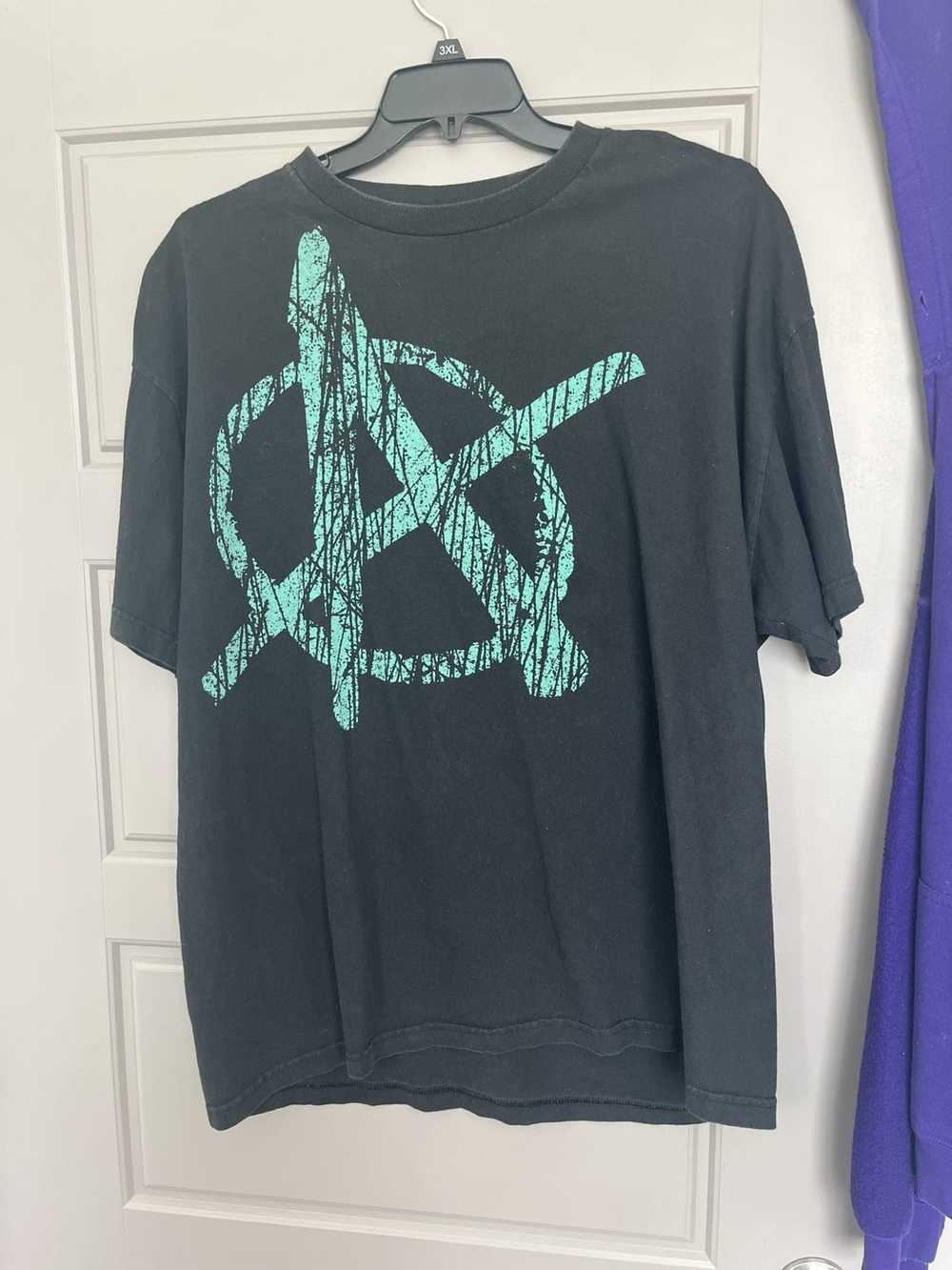 Vintage Black A Anarchy t shirt - image 1