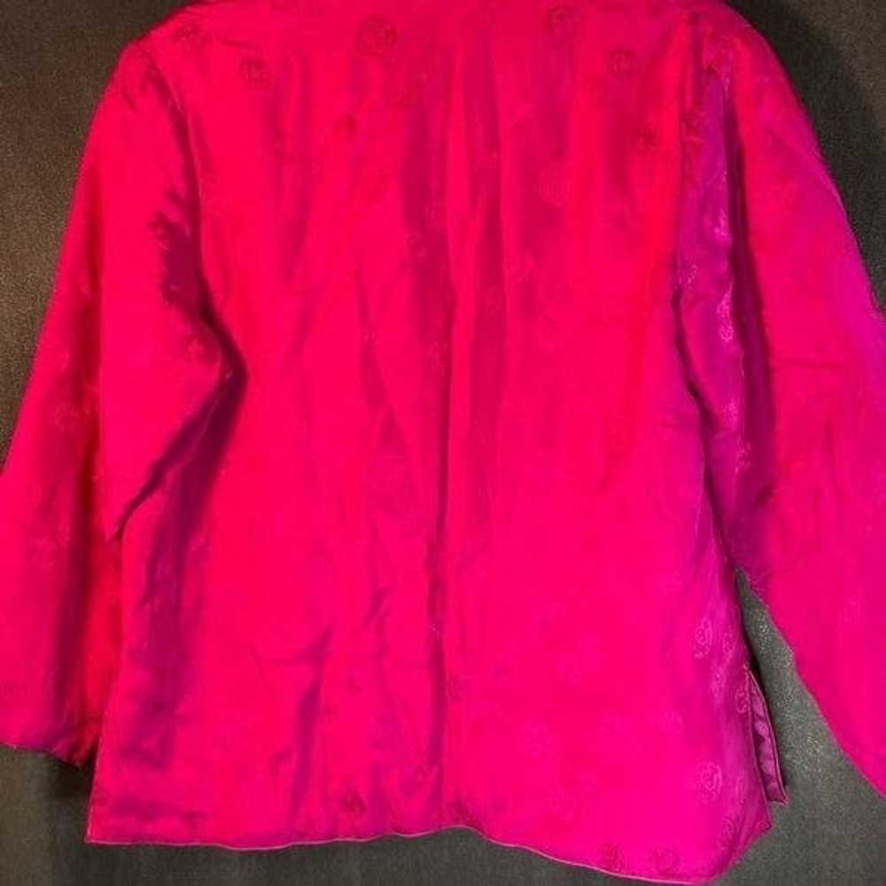 Vintage Vintage 50’s Chinese silk hot pink jacket… - image 3