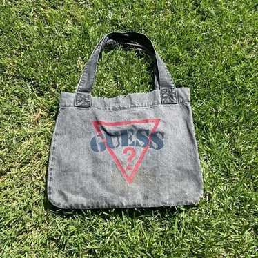 90s / 00s Vintage GUESS Jeans Blue Denim Tote Bag 