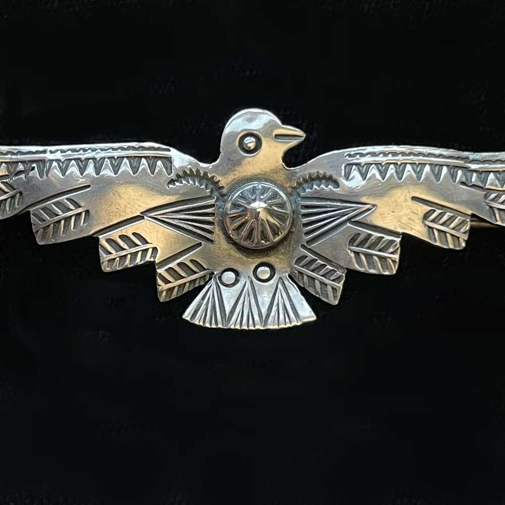 Vintage Silver Thunderbird Brooch, Fred Harvey Er… - image 4