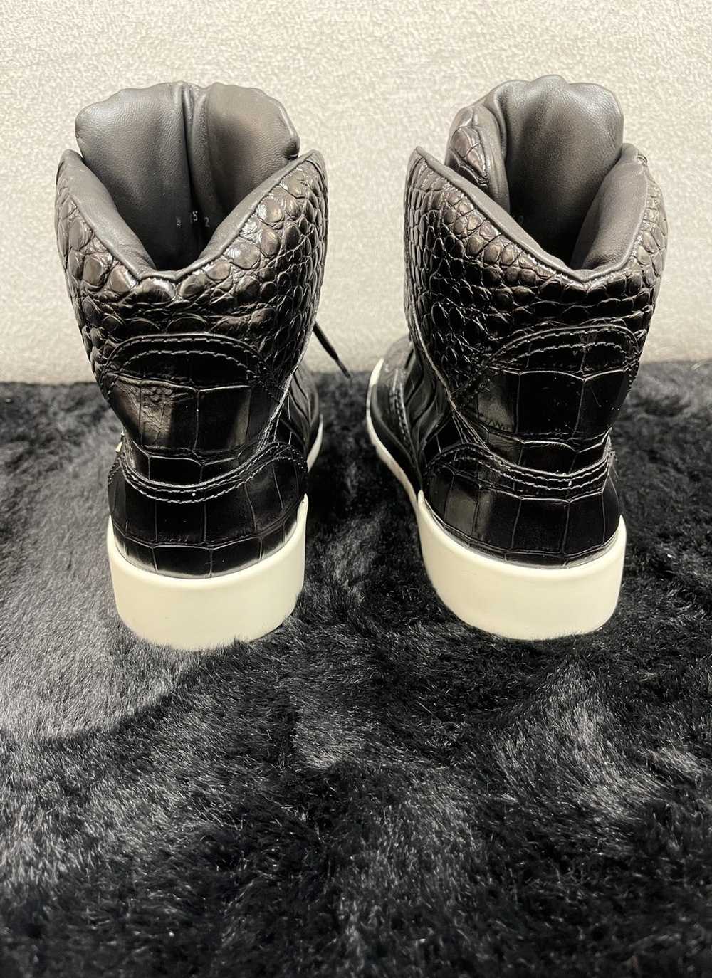 Chanel Chanel Crocodile Embossed Lace Up High Top… - image 3