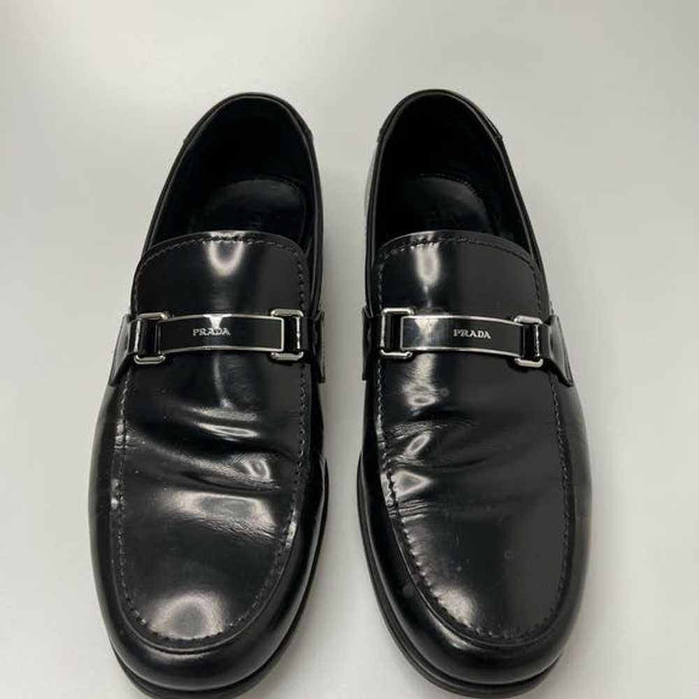 Prada Prada Spazzalato Brushed Leather Loafers Bl… - image 2