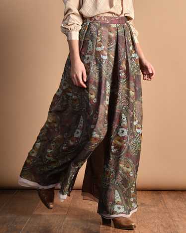 Blomstret 70s Silk Palazzo Pants