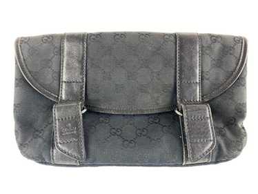 Gucci Black Monogram GG Waist Pouch Belt Bag Fanny Pack Leather ref.293955  - Joli Closet