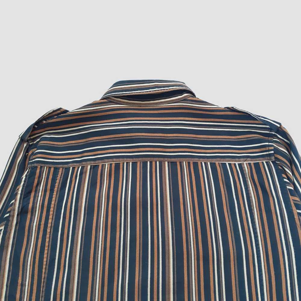 Tete Homme Tete Homme Button Up Work Shirt Stripe… - image 10