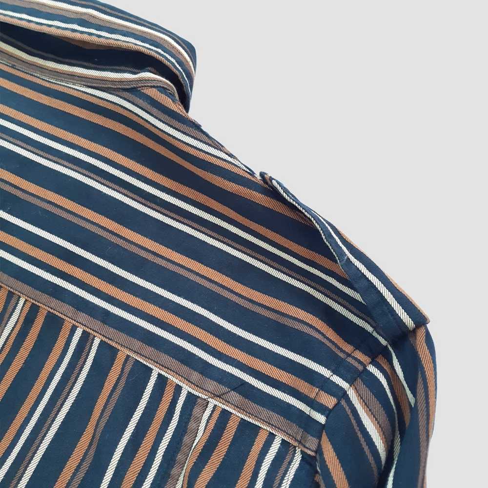 Tete Homme Tete Homme Button Up Work Shirt Stripe… - image 11