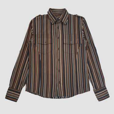 Tete Homme Tete Homme Button Up Work Shirt Stripe… - image 1