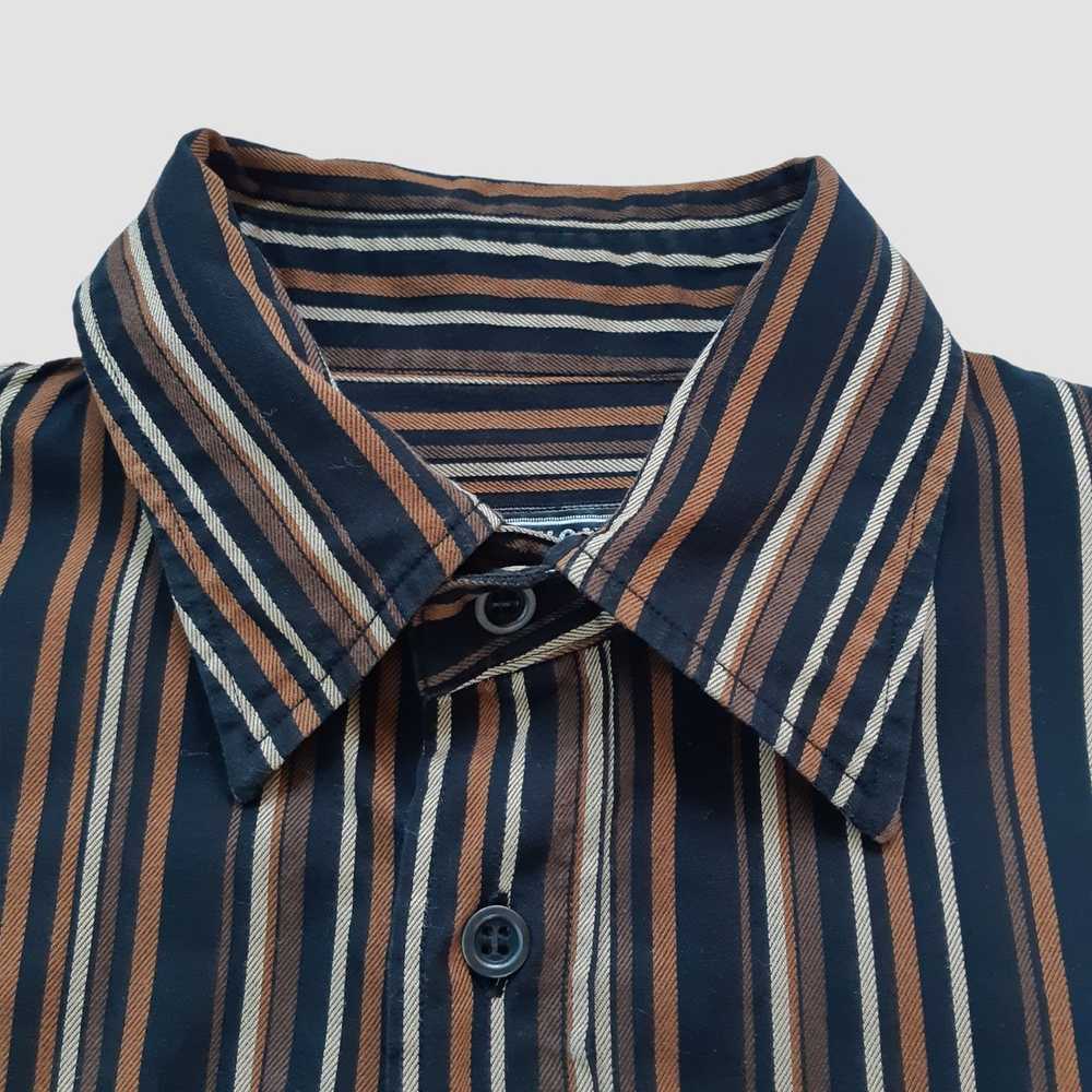 Tete Homme Tete Homme Button Up Work Shirt Stripe… - image 4