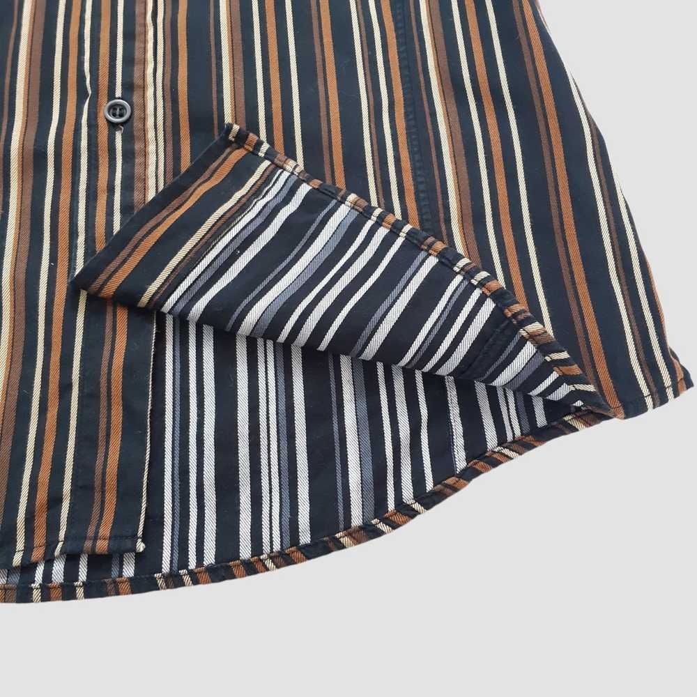 Tete Homme Tete Homme Button Up Work Shirt Stripe… - image 8