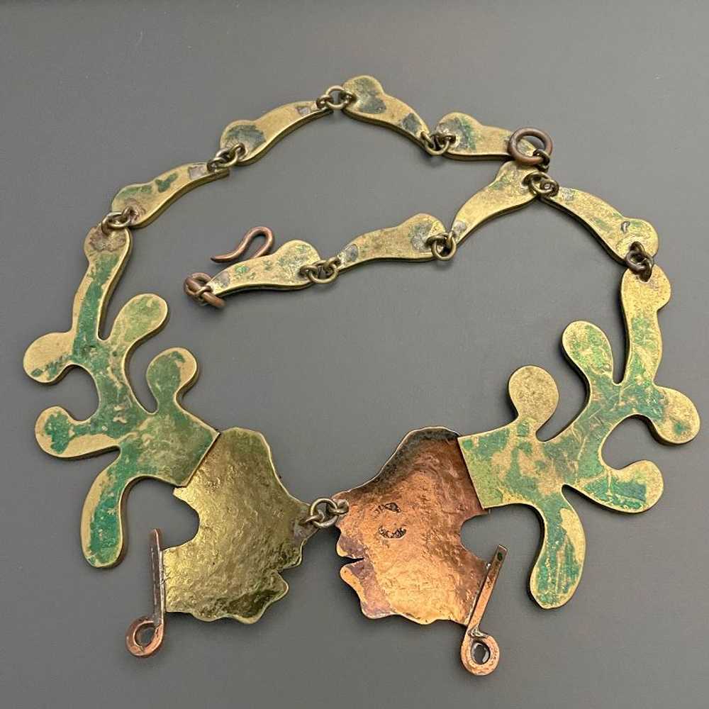 Casa Maya Mexican Double Mask Necklace 1950 - image 3