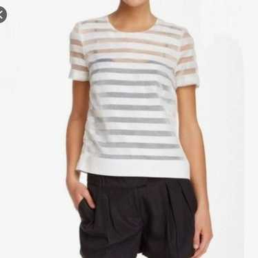 Unbrnd 1. State sheer striped short sleeve blouse - image 1