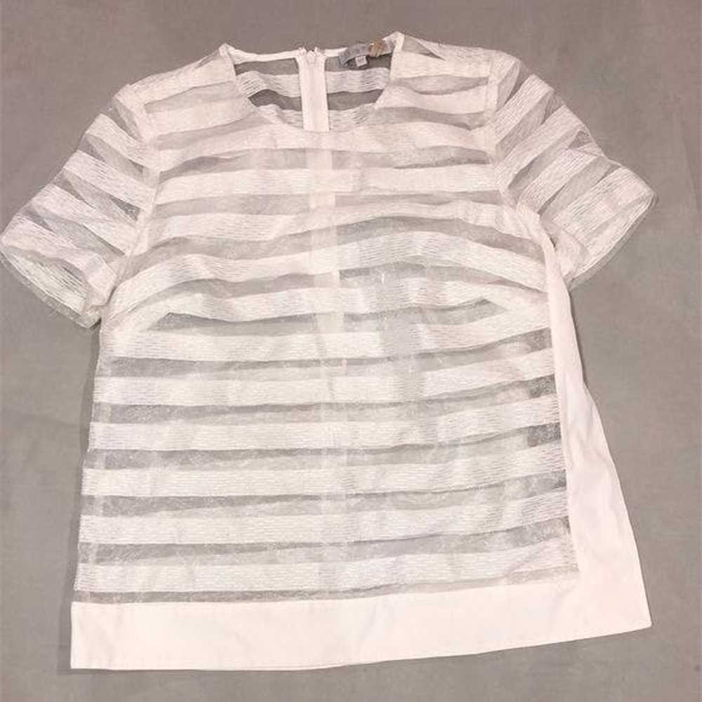 Unbrnd 1. State sheer striped short sleeve blouse - image 2