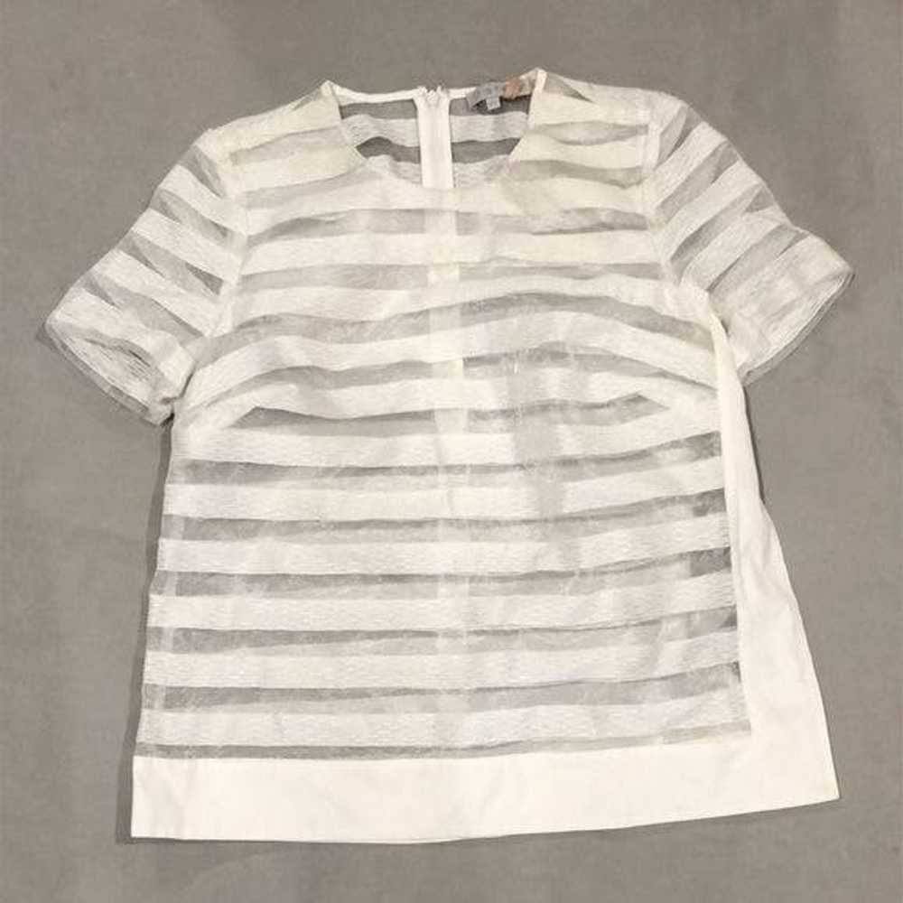 Unbrnd 1. State sheer striped short sleeve blouse - image 3