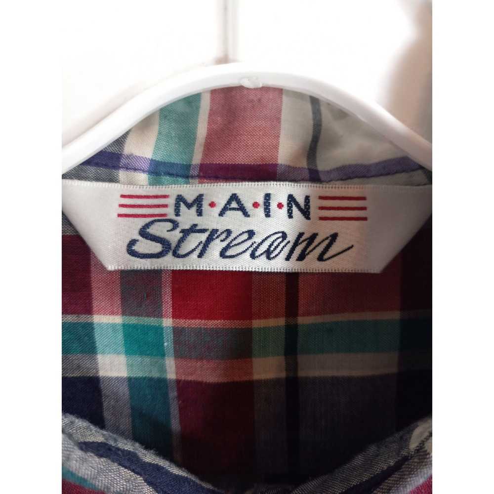 Other Vintage Main Stream Shirt Mens Large Red Gr… - image 5