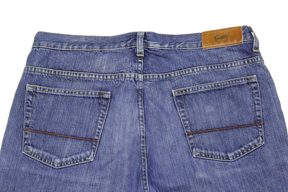 Gucci Vintage Web Stripes Sanded Jeans - image 4