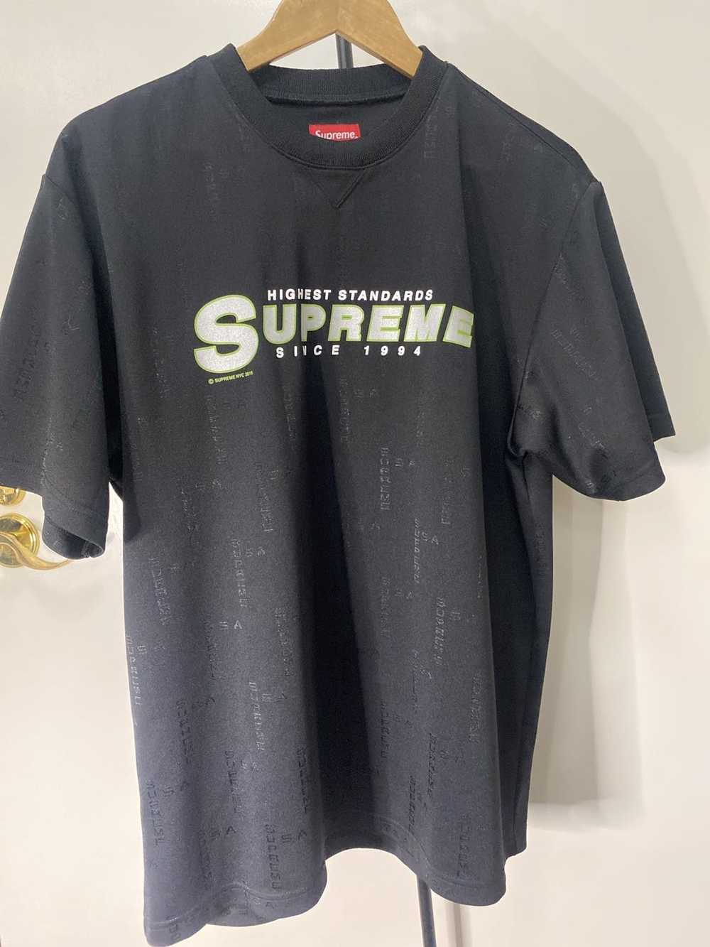 Supreme T Shirt M Highest Standard Athletic S/S Black Sport Jersey SS19KN39