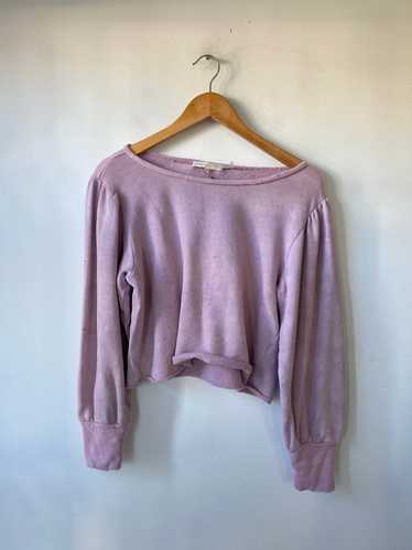 Love Shack Fancy Cropped Lavender Sweatshirt