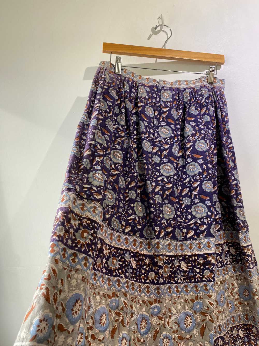 Vintage Bakalli Indian Block Print Skirt - image 2