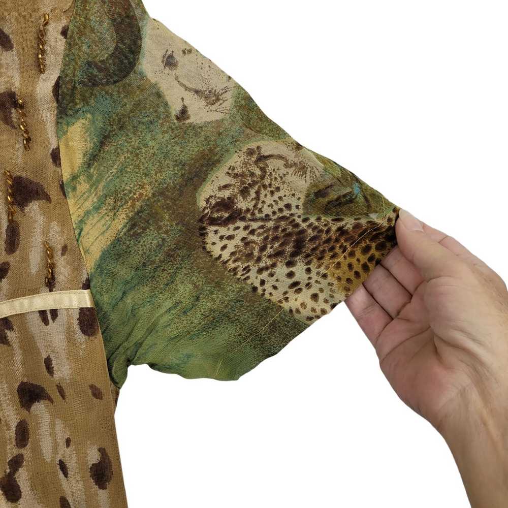 Vintage Vintage Dress Cheetah Safari Short Sleeve… - image 6