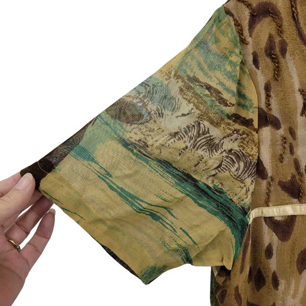 Vintage Vintage Dress Cheetah Safari Short Sleeve… - image 7