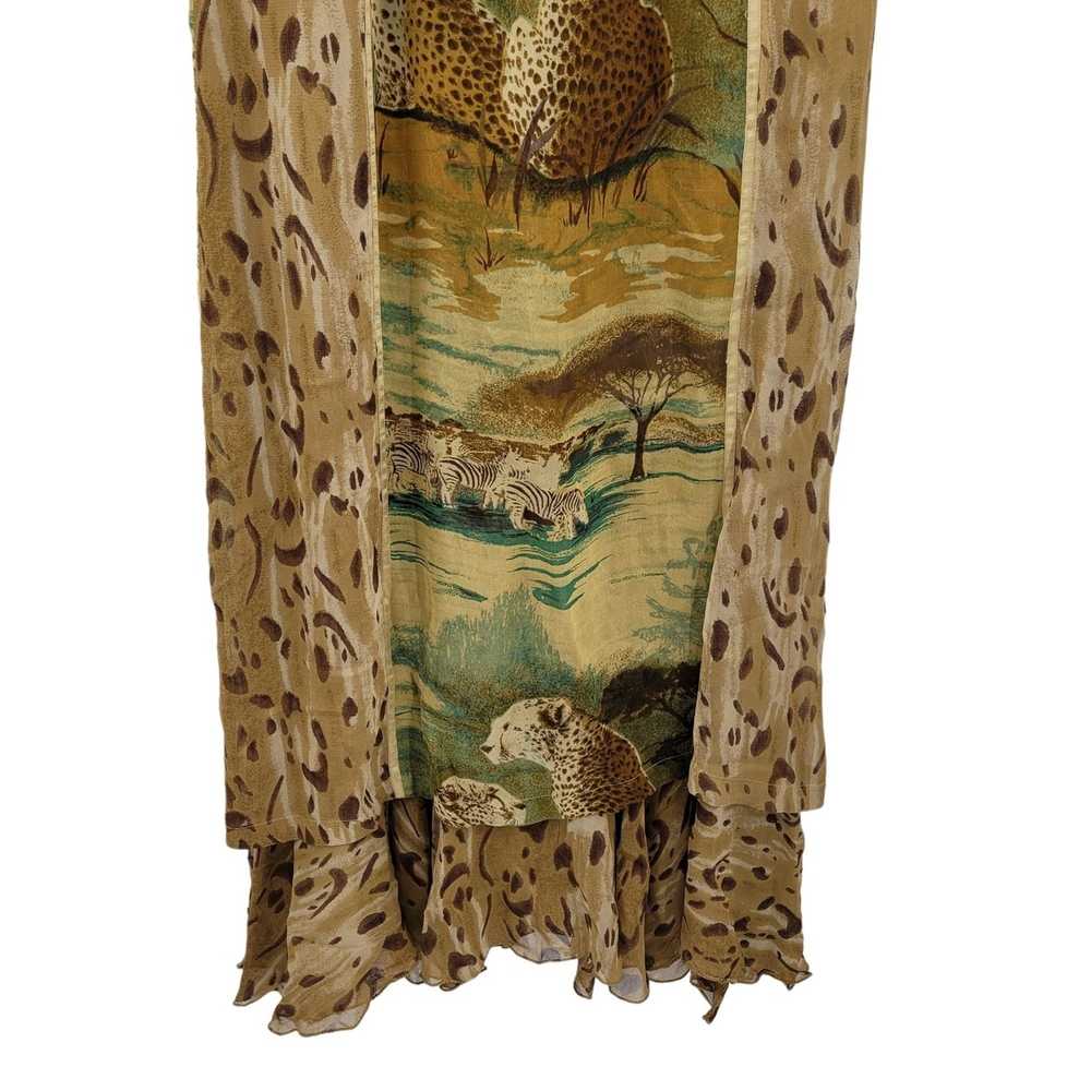 Vintage Vintage Dress Cheetah Safari Short Sleeve… - image 9