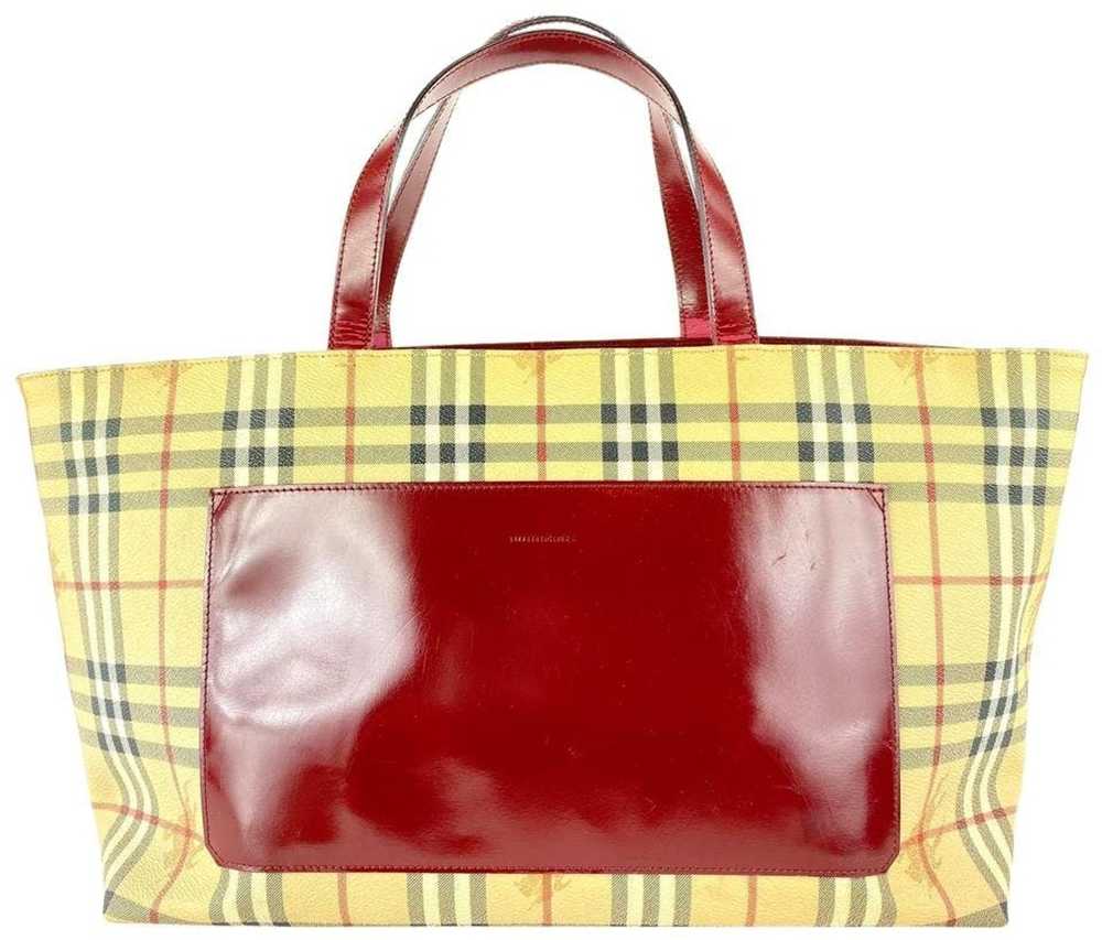 Burberry Burberry Nova Check Tote Red Shopper 4bu… - image 1