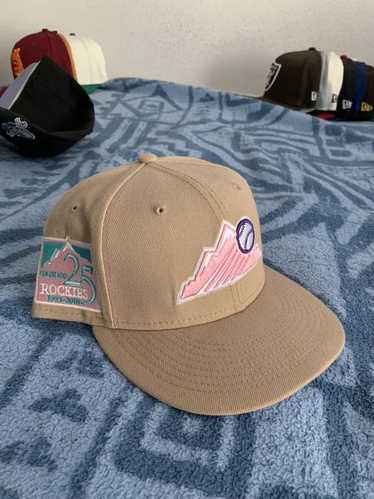 Hat Club New Era 7 5/8 Montreal Expos Cap Sandstorm W/ Pin Pink UV Tan  Beige MLB