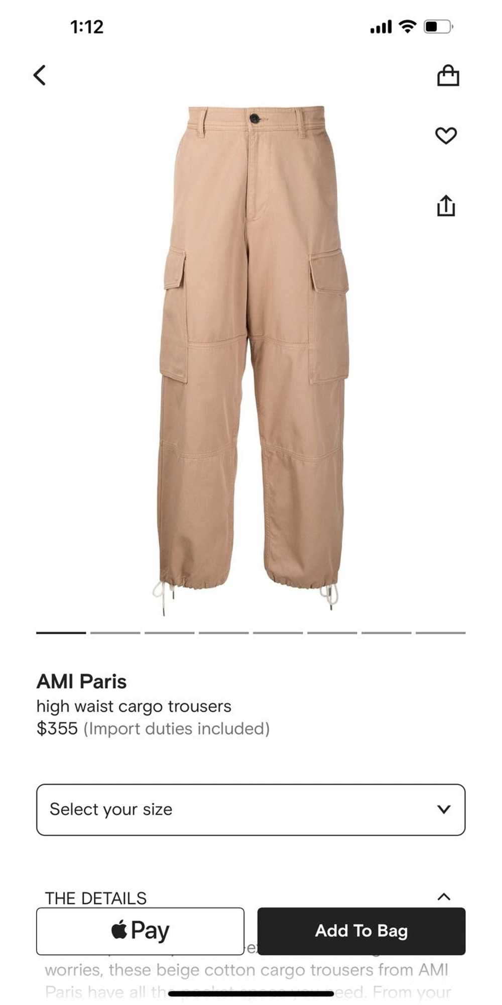 AMI High waist cargo trousers - image 4