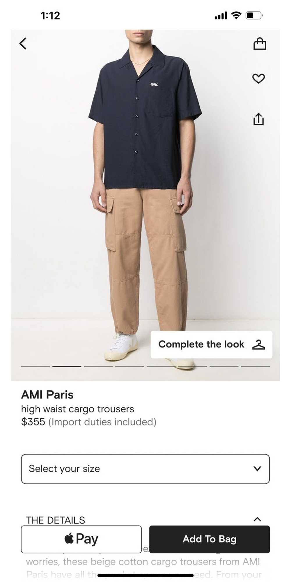 AMI High waist cargo trousers - image 5