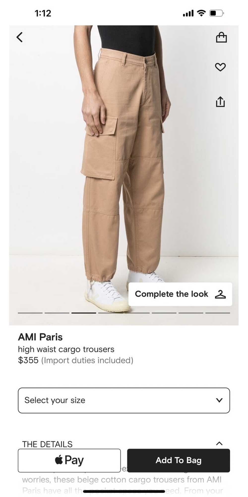 AMI High waist cargo trousers - image 6