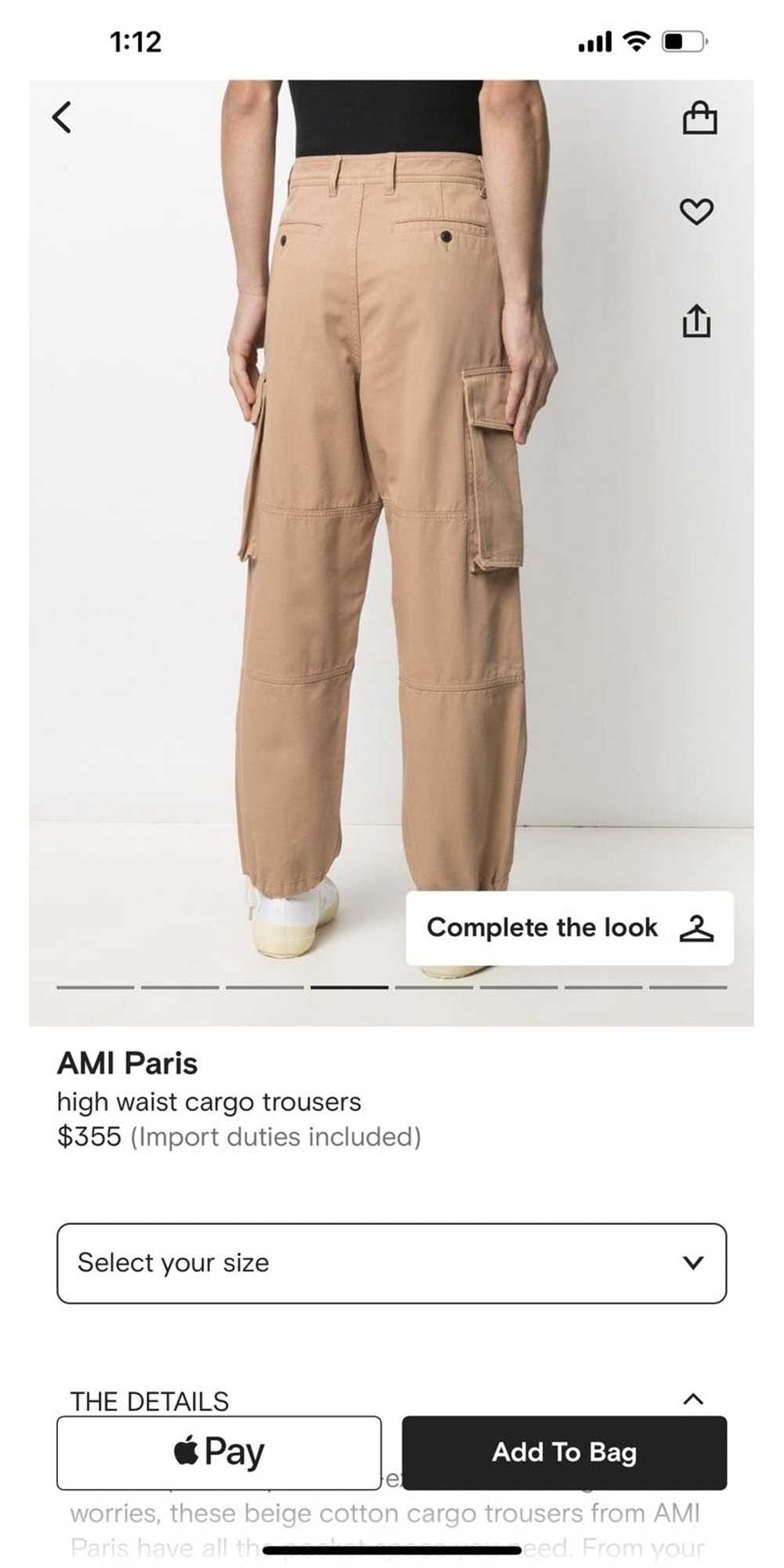 AMI High waist cargo trousers - image 7