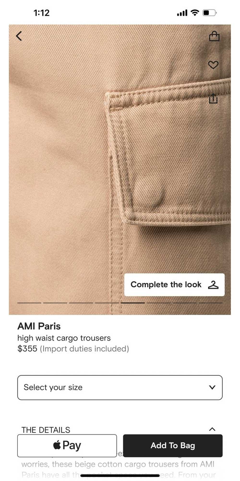 AMI High waist cargo trousers - image 8