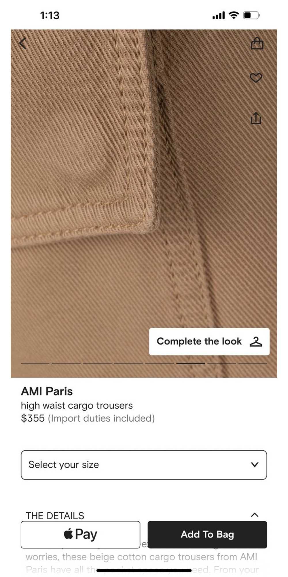 AMI High waist cargo trousers - image 9