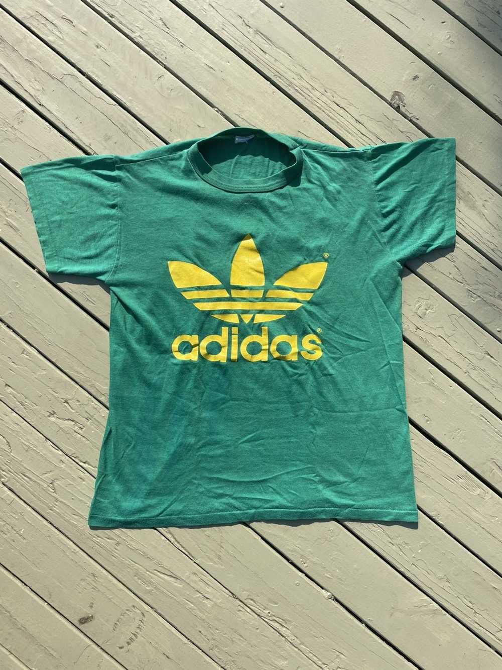 Adidas × Vintage 1980s Adidas Trefoil Logo double… - image 2