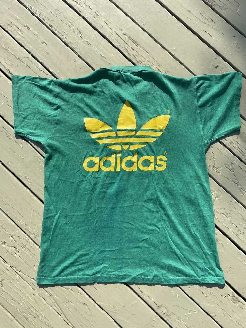 Adidas × Vintage 1980s Adidas Trefoil Logo double… - image 3