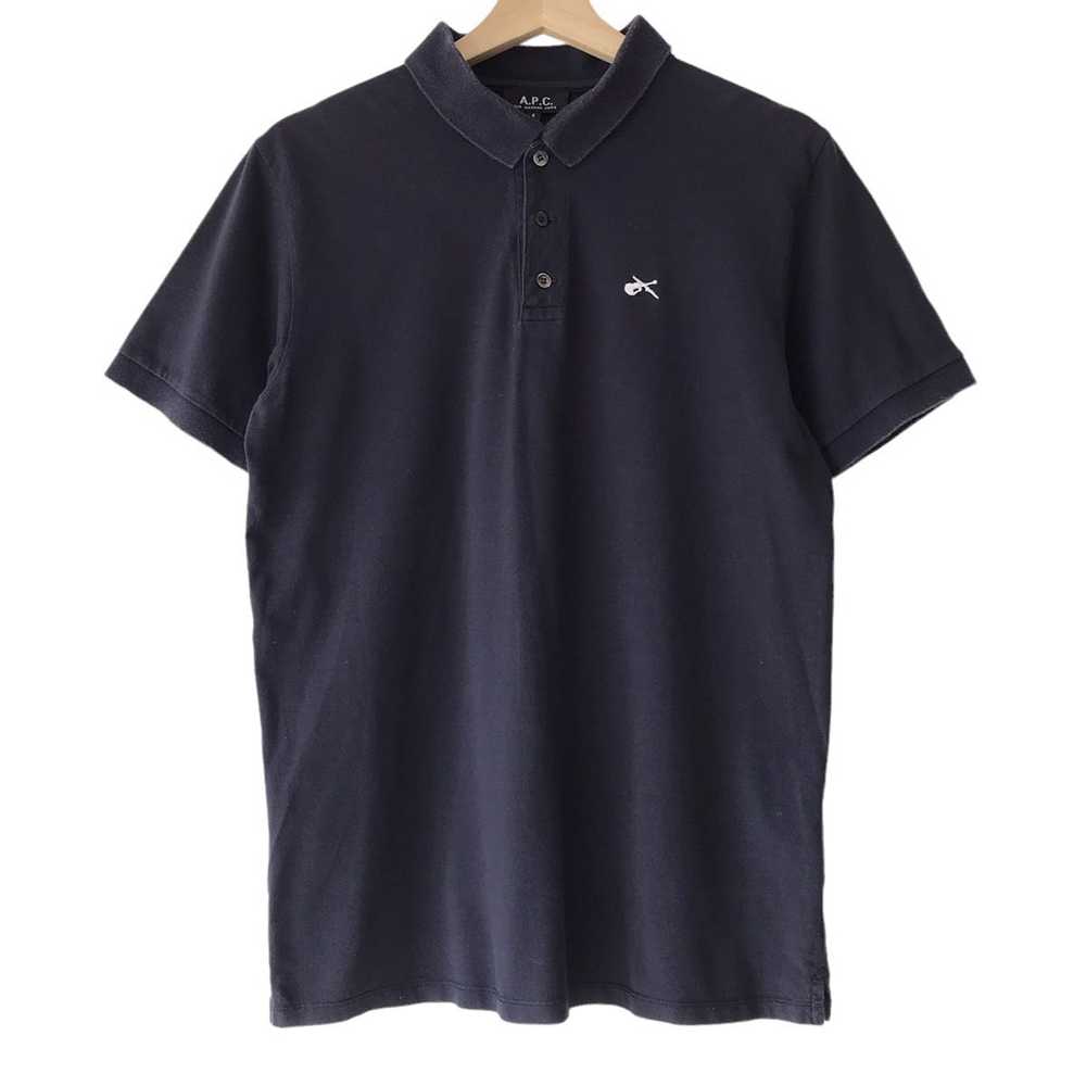 A.P.C. Authentic A.P.C Paris Navy Basic Logo Polo… - image 1