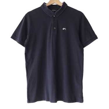 A.P.C. Authentic A.P.C Paris Navy Basic Logo Polo… - image 1