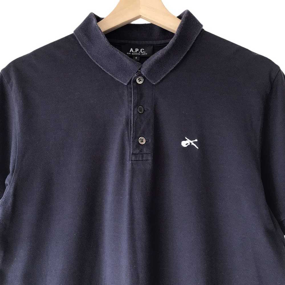 A.P.C. Authentic A.P.C Paris Navy Basic Logo Polo… - image 3