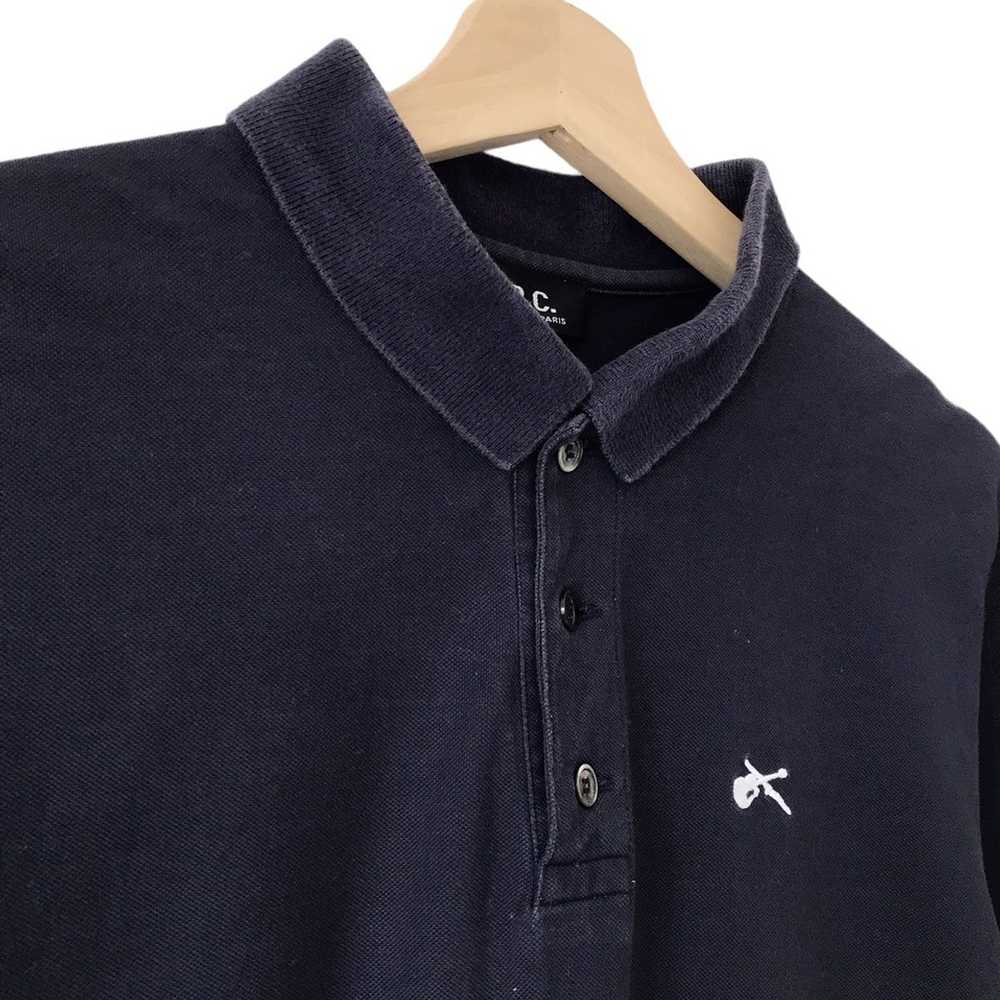 A.P.C. Authentic A.P.C Paris Navy Basic Logo Polo… - image 4