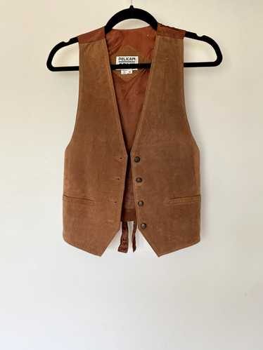 Vintage Pelican Cove Vintage Brown Leather Vest - image 1